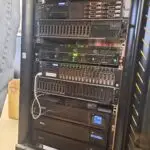 Server rack showcasing multiple IT components, relevant to Clear Sailing IT Services and Eric Walper's expertise in server installations and IT solutions.